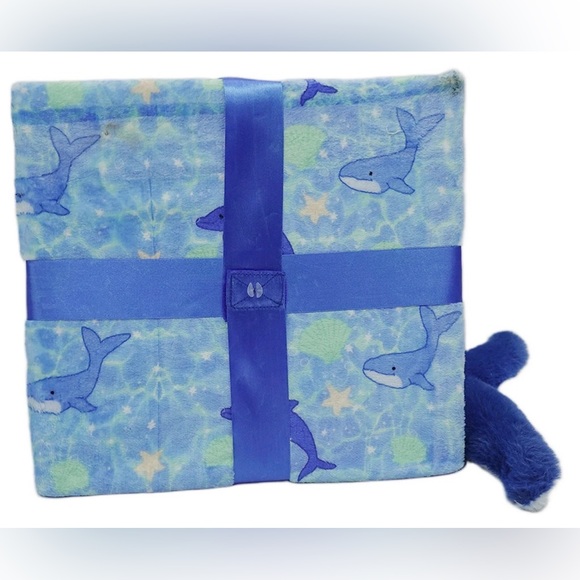 Whale Plush with Blanket Gift Set, Blue, 35" x 47" - Picture 3 of 4